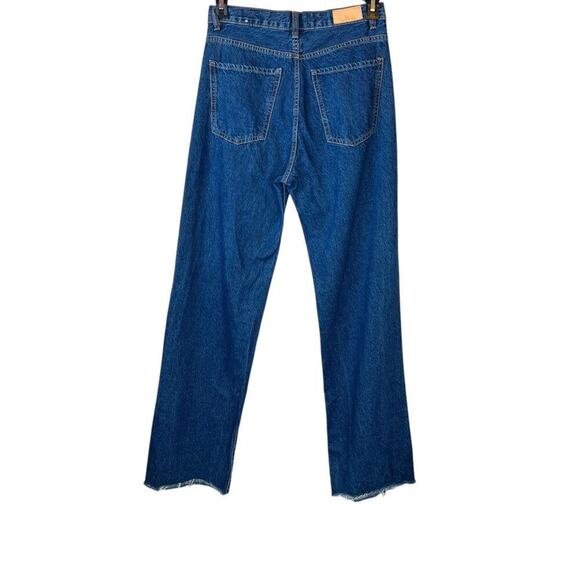 M.N.G. the Nora Jeans High Waist Raw Hem Denim Jeans in Blue Women's Size 6 - Picture 6 of 12